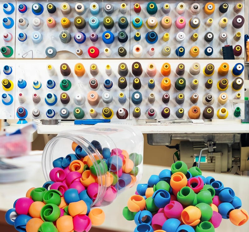 HimaPro Silicone Thread Spool Huggers - Prevent Thread Tails from Unwinding - No More Loose Ends -(100 PCs in a Bucket) - Image 4